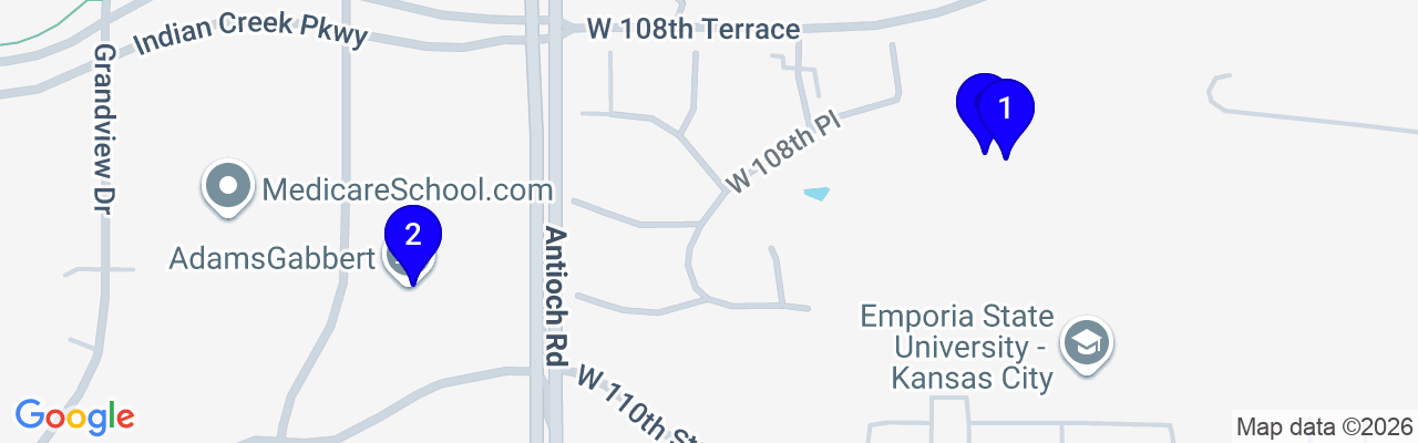 Map showing facility locations