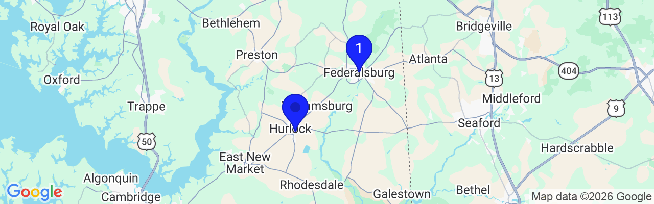 Map showing facility locations